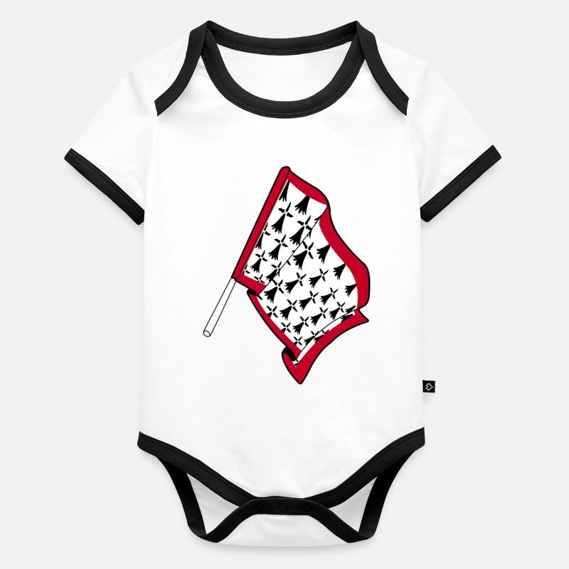 Drapeau Limousin Body Bébé bio contrasté manches courtes