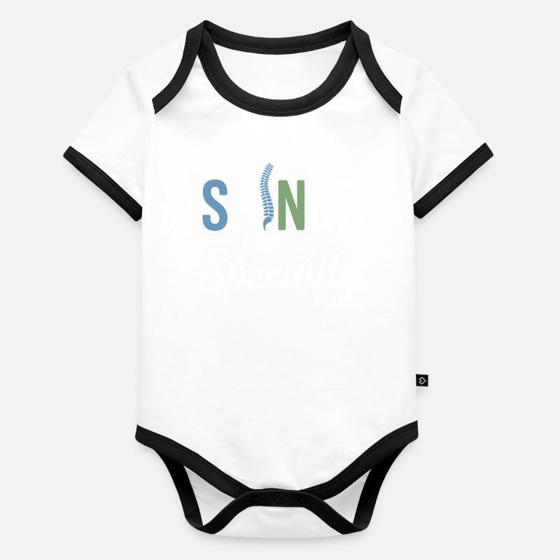 Licensed DC Professional Spinal Adjustment Apparel Organic Baby Contrasting Bodysuit