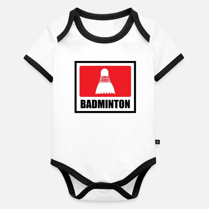 Badminton - Sport - Racket Organic Baby Contrasting Bodysuit