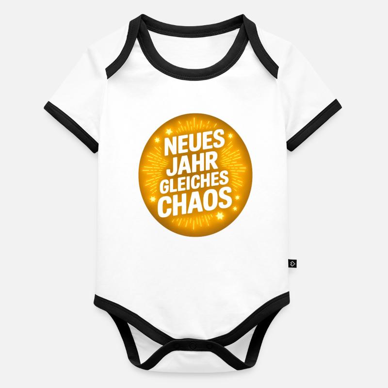 New year same chaos Organic Baby Contrasting Bodysuit