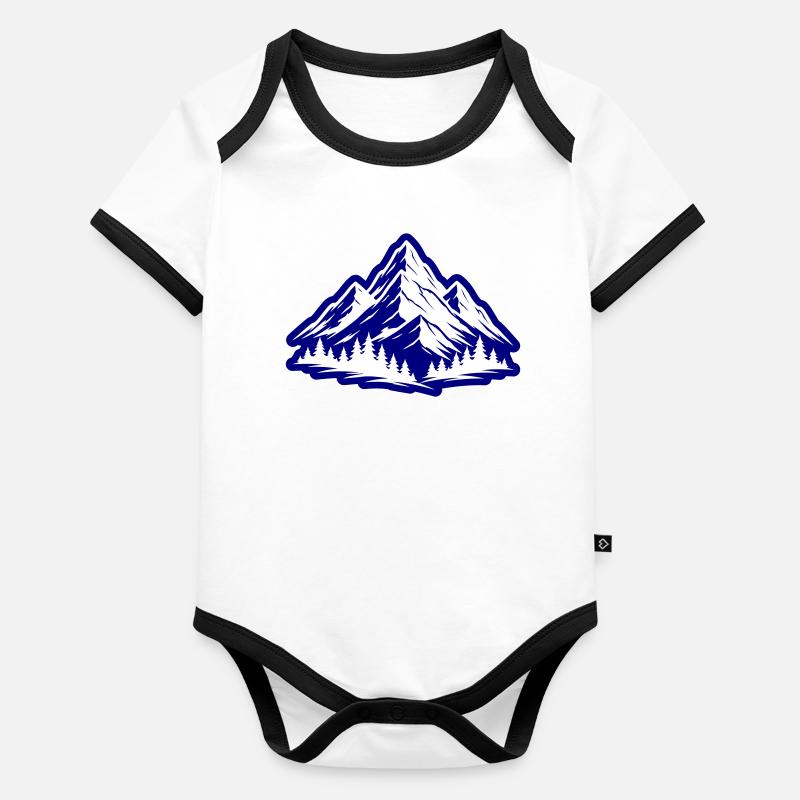 Mountains Nature Symbol Organic Baby Contrasting Bodysuit