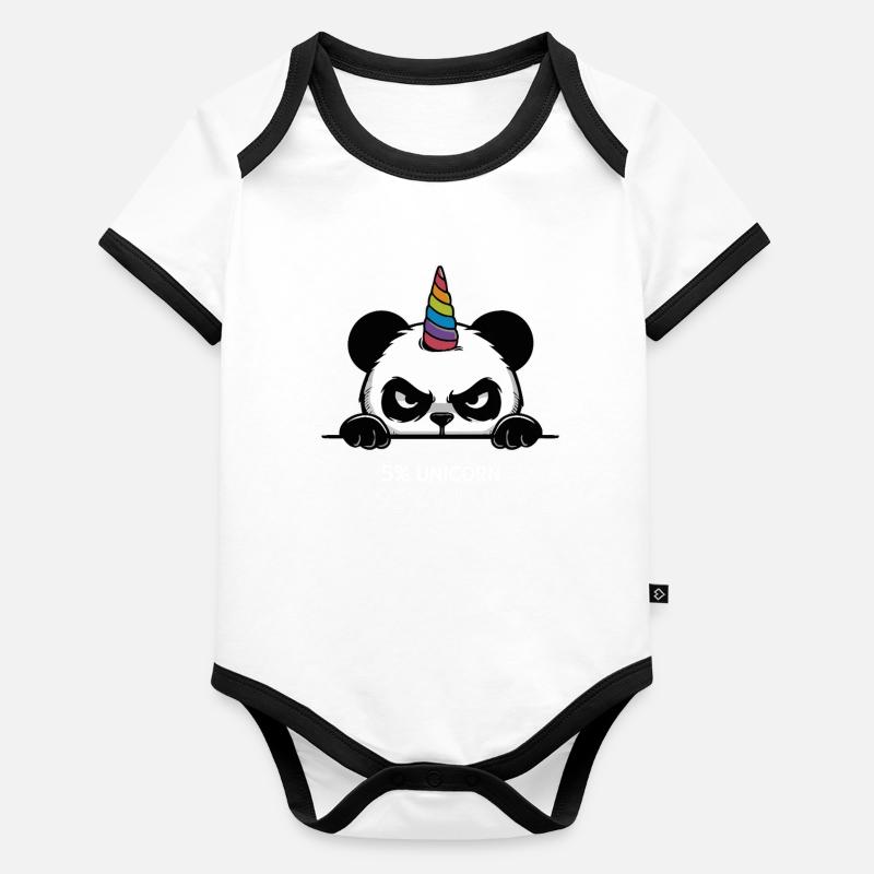 Diction du ninja licorne panda Body Bébé bio contrasté manches courtes
