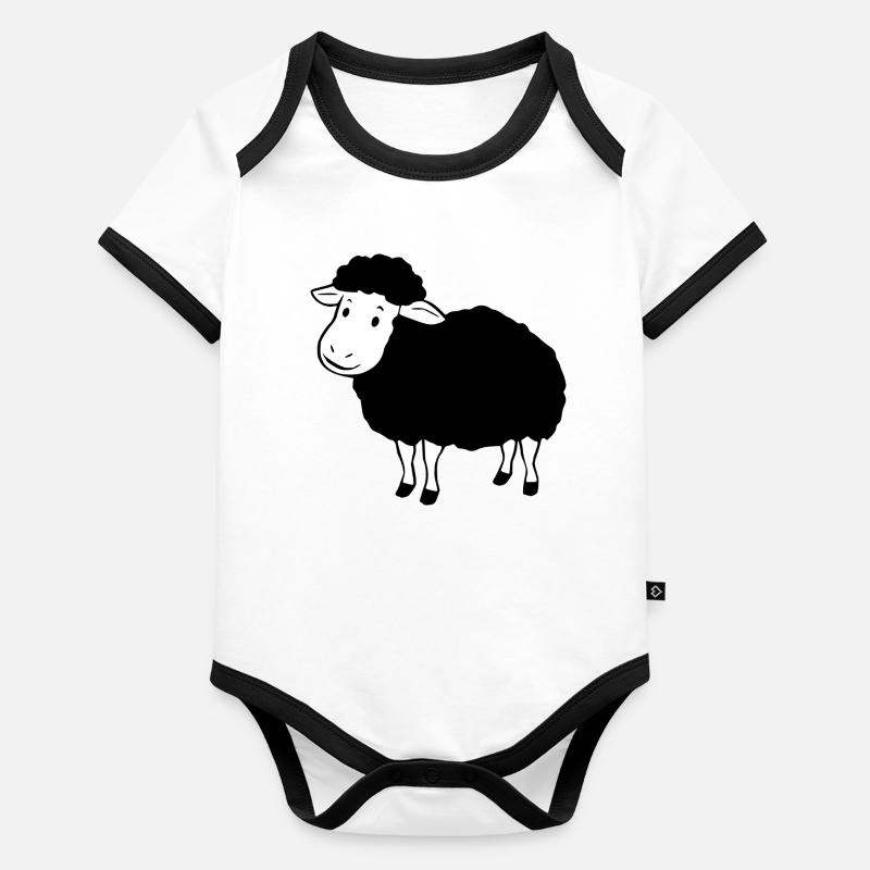 schwarzes Schaf Baby Bio-Kurzarm-Kontrastbody