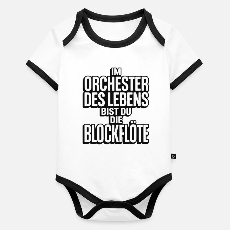 Conception de flûtes à bec de l’Orchestre de la Vie Body Bébé bio contrasté manches courtes