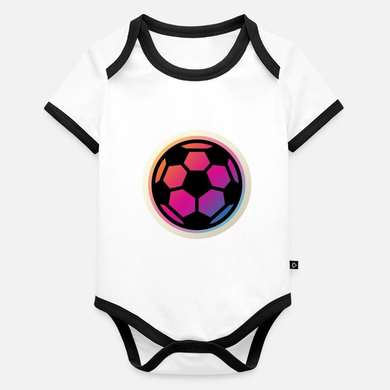 Fußball Ball Baby Bio-Kurzarm-Kontrastbody