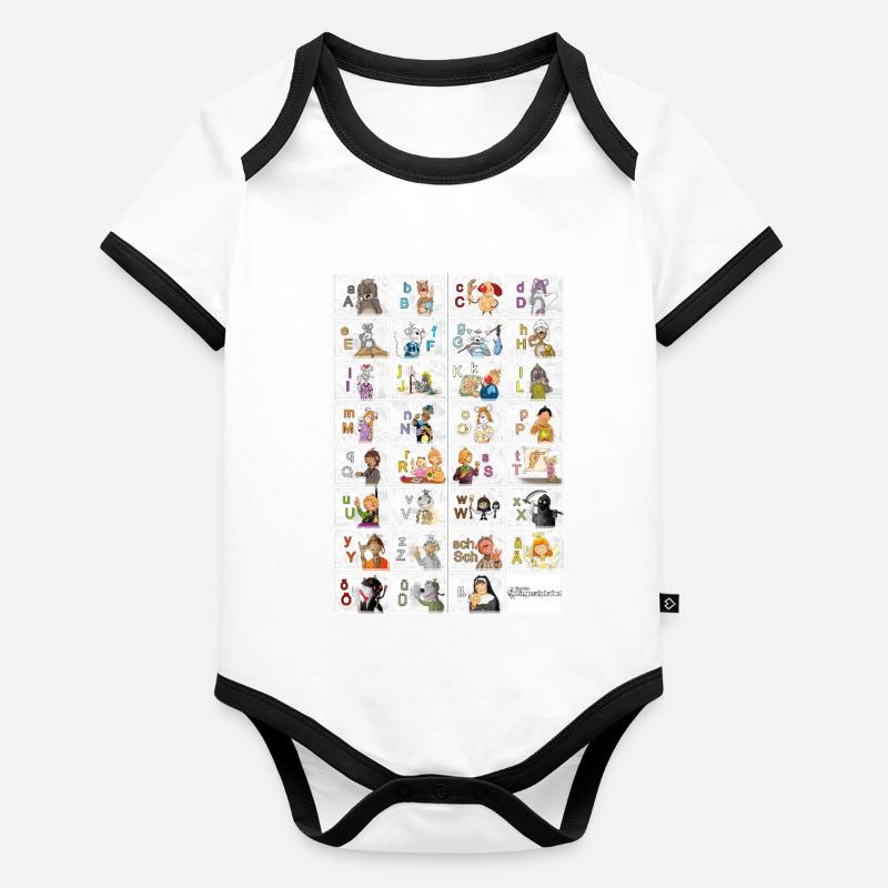 German Finger Alphabet 2 / Organic Baby Contrasting Bodysuit