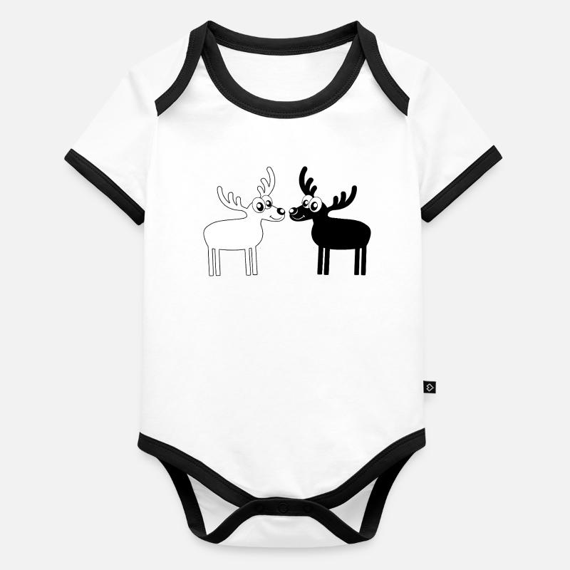 Élans Body Bébé bio contrasté manches courtes