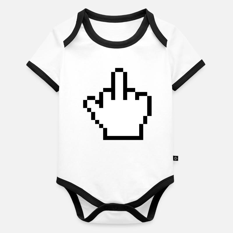 Maushand Mittelfinger Mauszeiger Baby Bio-Kurzarm-Kontrastbody