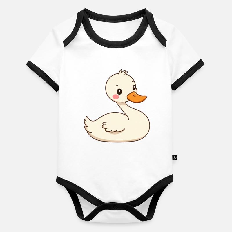 Schwan Baby Bio-Kurzarm-Kontrastbody