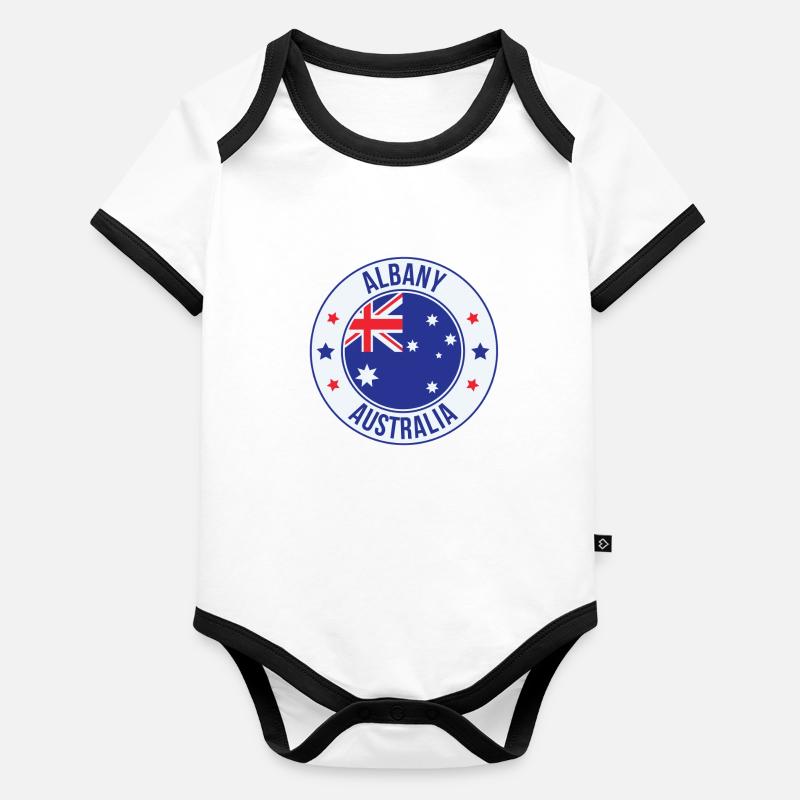 Albany Australien Emblem Baby Bio-Kurzarm-Kontrastbody