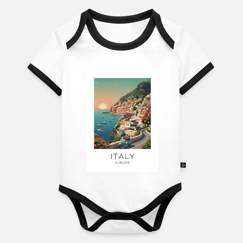 Italia Coastal Magic Motorcycle Organic Baby Contrasting Bodysuit