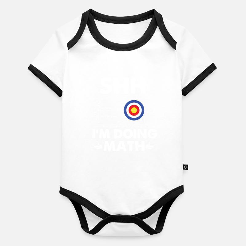 Pssst, ich mache Mathe Curling Curler Humor Baby Bio-Kurzarm-Kontrastbody