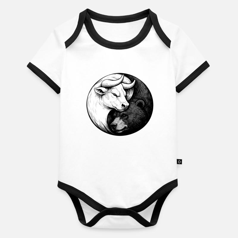 Bourse Yin Yang : Design Bull & Bear pour les actionnaires Body Bébé bio contrasté manches courtes