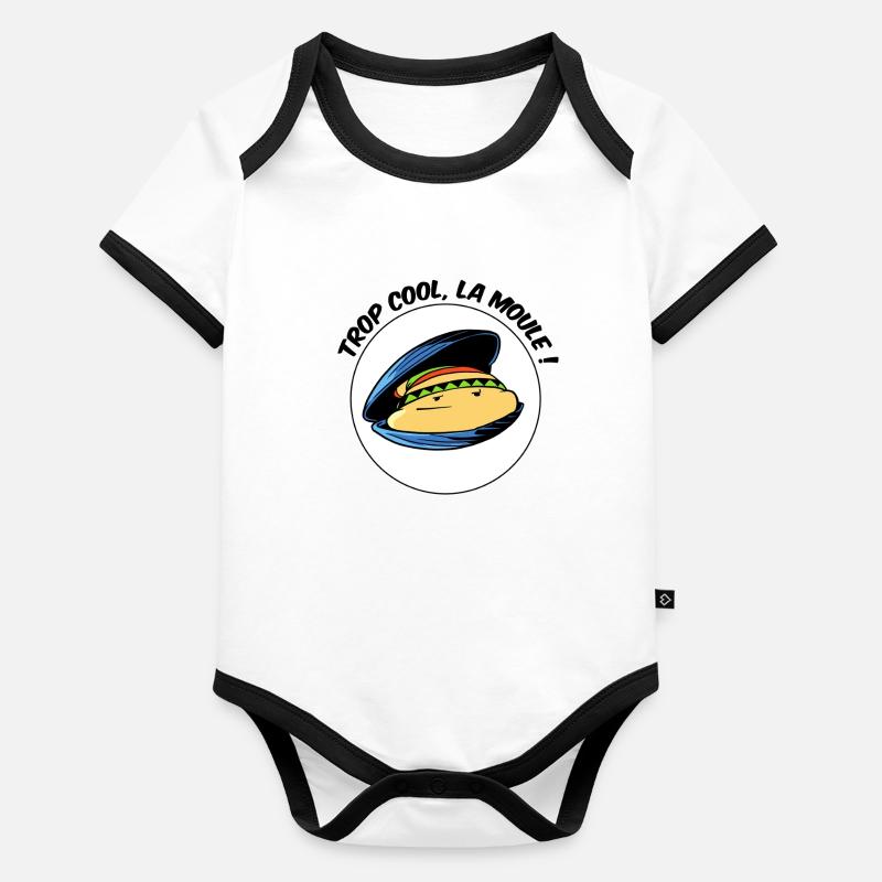 Trop cool la moule ! Body Bébé bio contrasté manches courtes