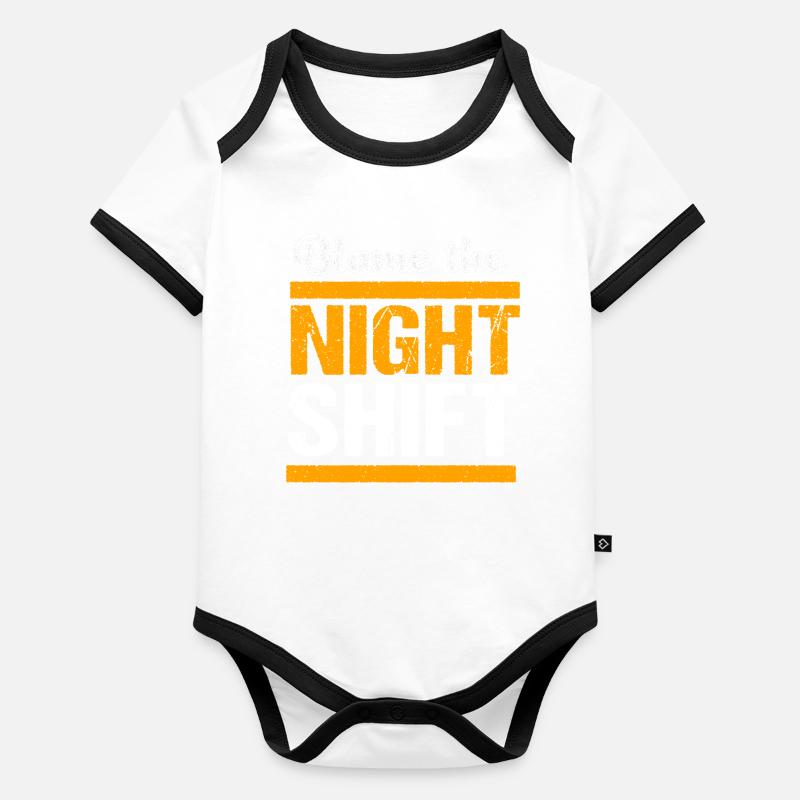 Night shift Organic Baby Contrasting Bodysuit
