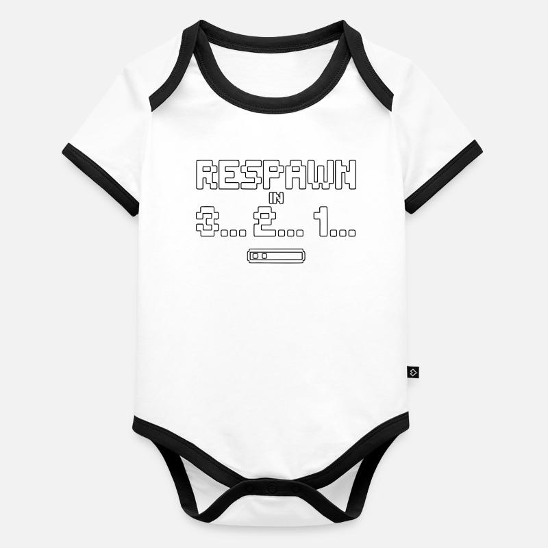 Compte à rebours de réapparition en pixel art Body Bébé bio contrasté manches courtes