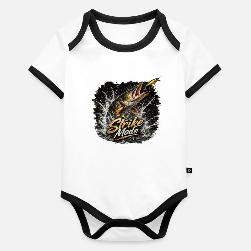 Strike Mode Pike – Predator Fishing Shirt Organic Baby Contrasting Bodysuit