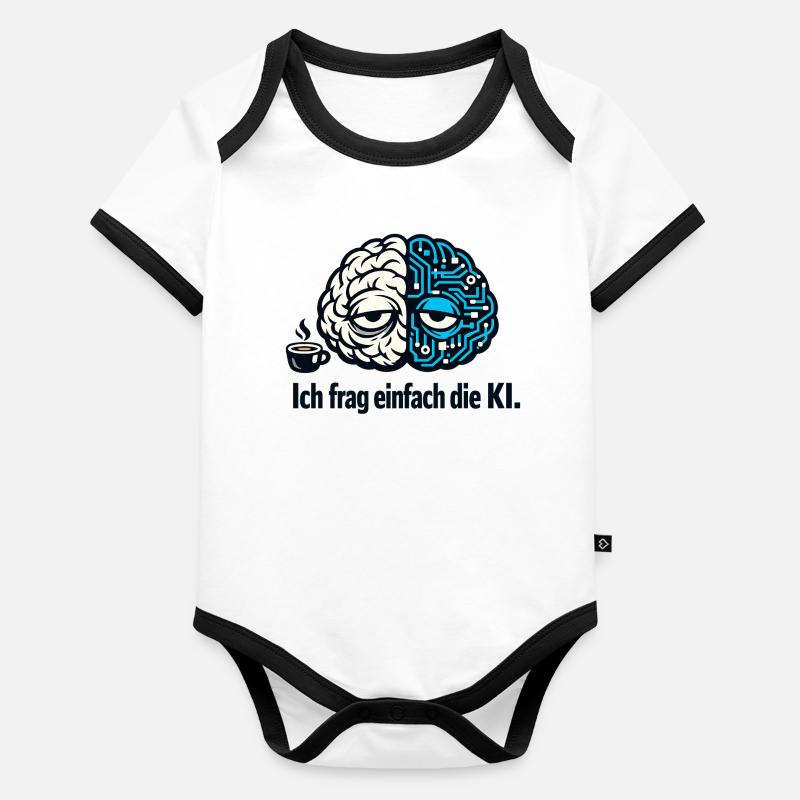 KI Humor Geschenk lustiger Spruch Künstliche Intel Baby Bio-Kurzarm-Kontrastbody