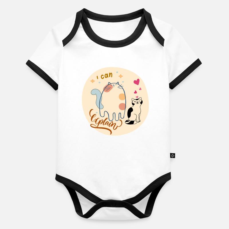 Ich kann es erklären Katzendesign Baby Bio-Kurzarm-Kontrastbody