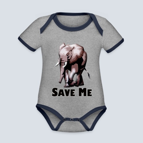 Elefant - SAVE ME - Baby Bio-Kurzarm-Kontrastbody