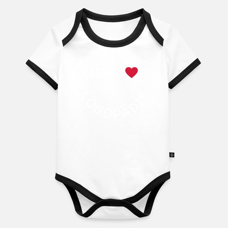 Ich liebe Logopädie Baby Bio-Kurzarm-Kontrastbody