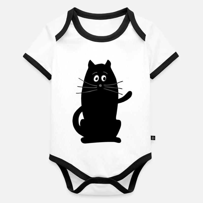 Chat Body Bébé bio contrasté manches courtes