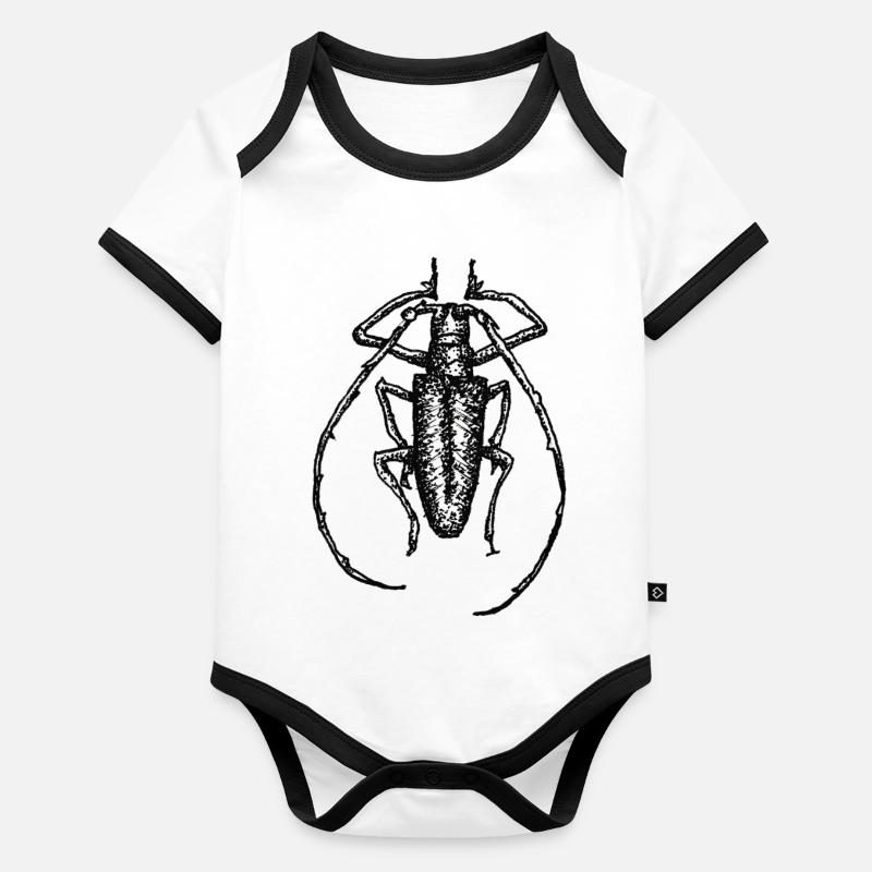 Botanical drawing / calligraphy insect antennae Organic Baby Contrasting Bodysuit