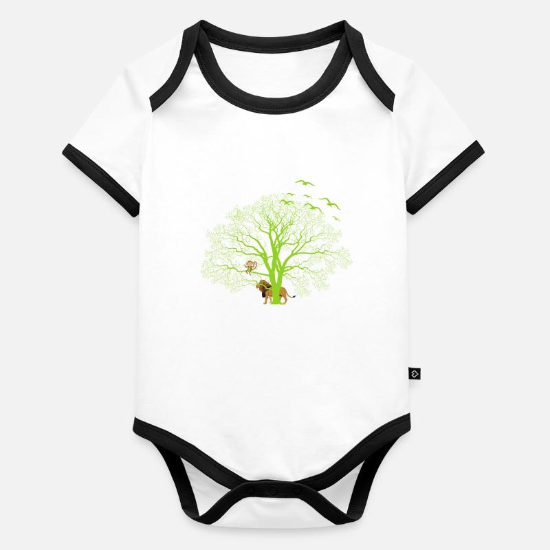 Magic tree Organic Baby Contrasting Bodysuit