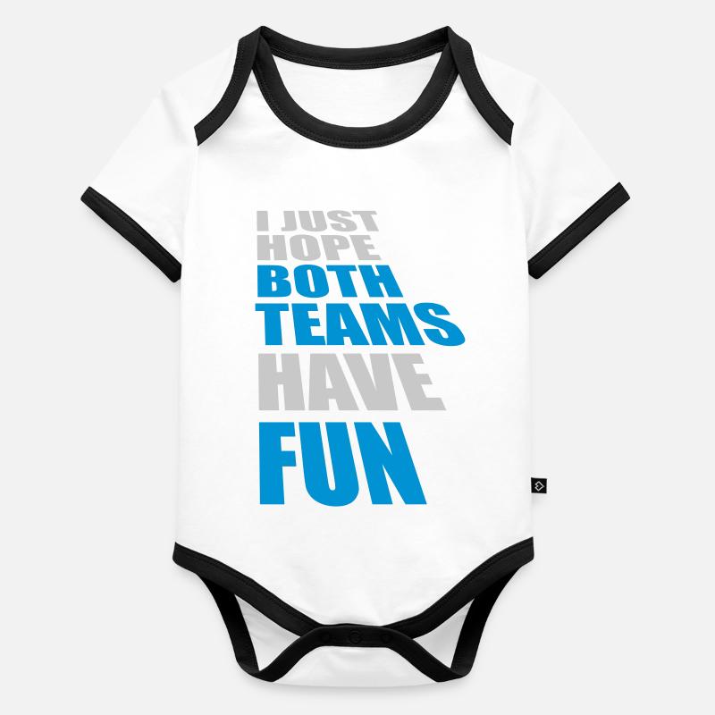 Both Teams Have Fun Organic Baby Contrasting Bodysuit