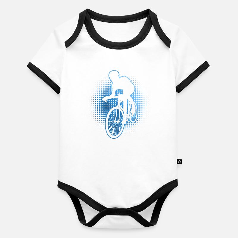 Vélo de route sur route masculin Body Bébé bio contrasté manches courtes