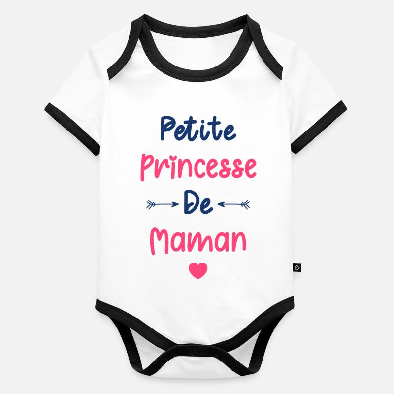 Petite princesse de maman Body Bébé bio contrasté manches courtes