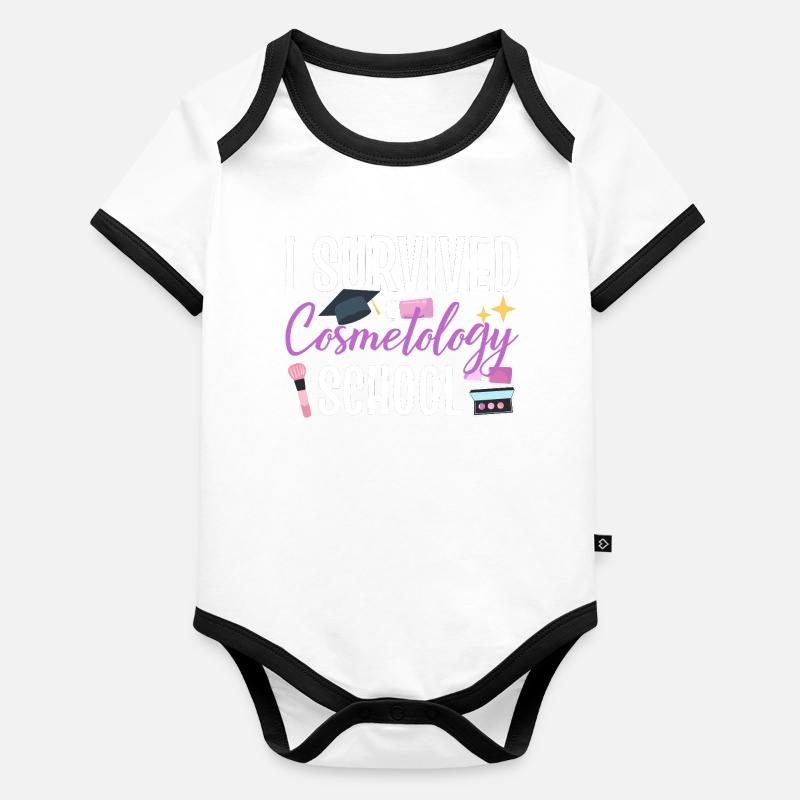 I Survived Cosmetology School Organic Baby Contrasting Bodysuit