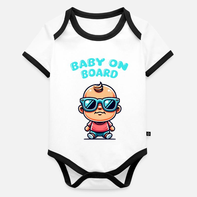 Lunettes de soleil Baby Comic Body Bébé bio contrasté manches courtes