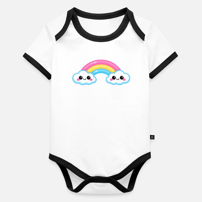 Cute Cloud Rainbow Duo Organic Baby Contrasting Bodysuit