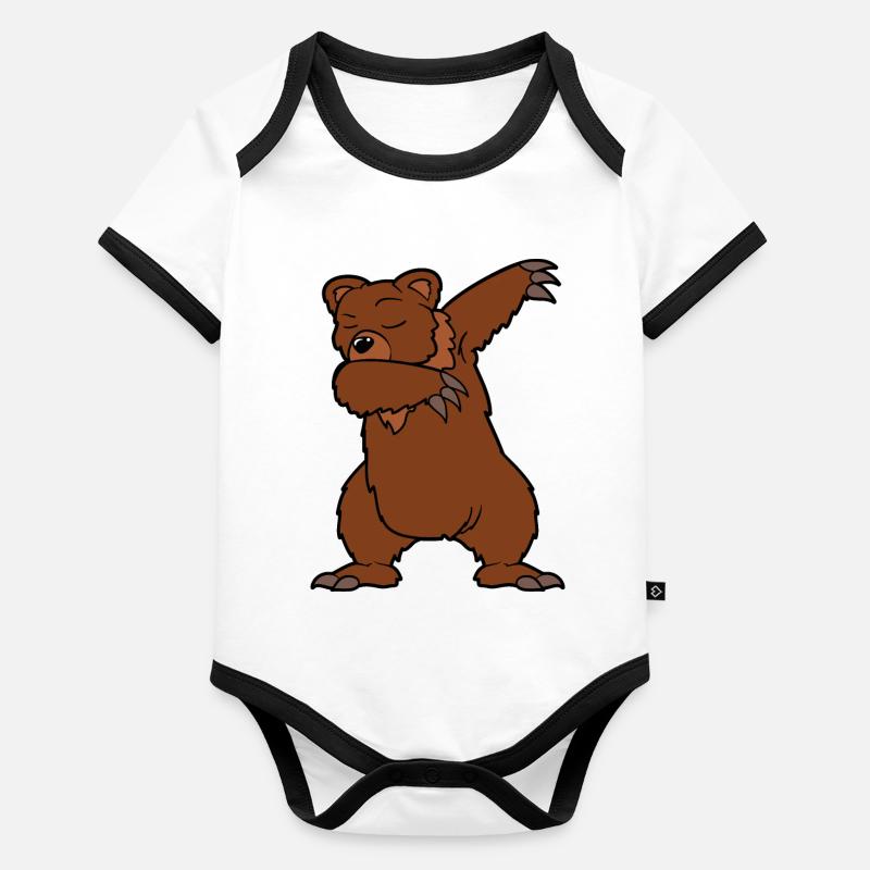 Dabbing Dab dansant ours ours brun Body Bébé bio contrasté manches courtes