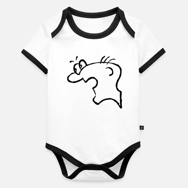 Comic - Papy Old Man Naughty Cartoon Body Bébé bio contrasté manches courtes