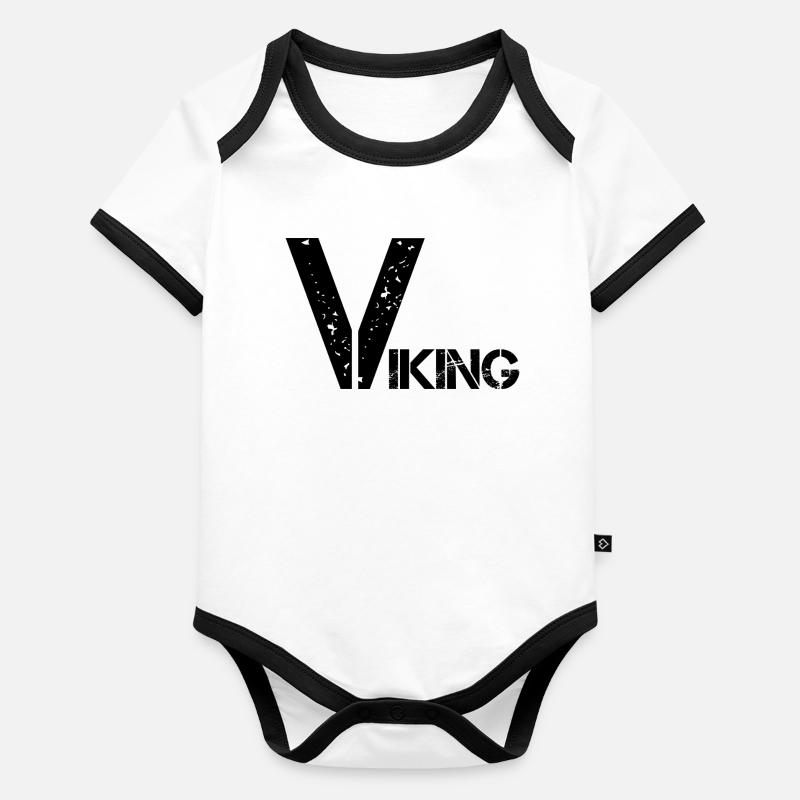 Viking with big "V" Organic Baby Contrasting Bodysuit