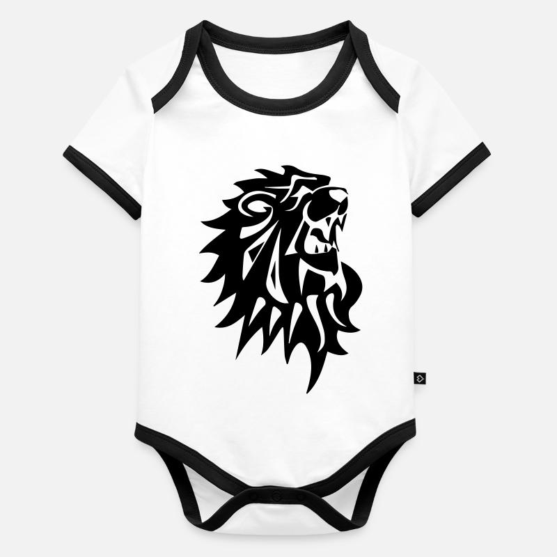 lion Body Bébé bio contrasté manches courtes