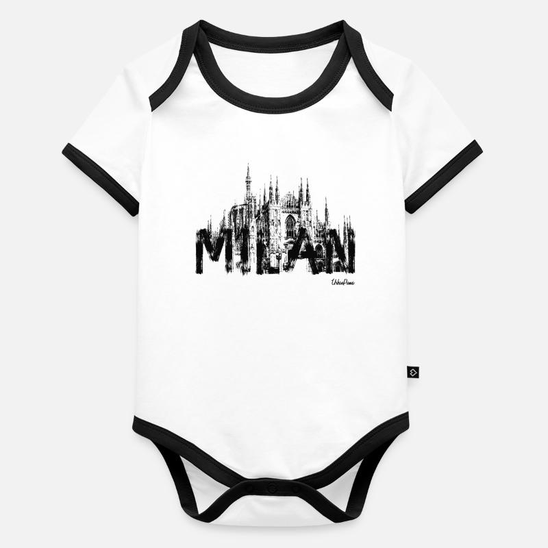 Cathédrale de milan Body Bébé bio contrasté manches courtes