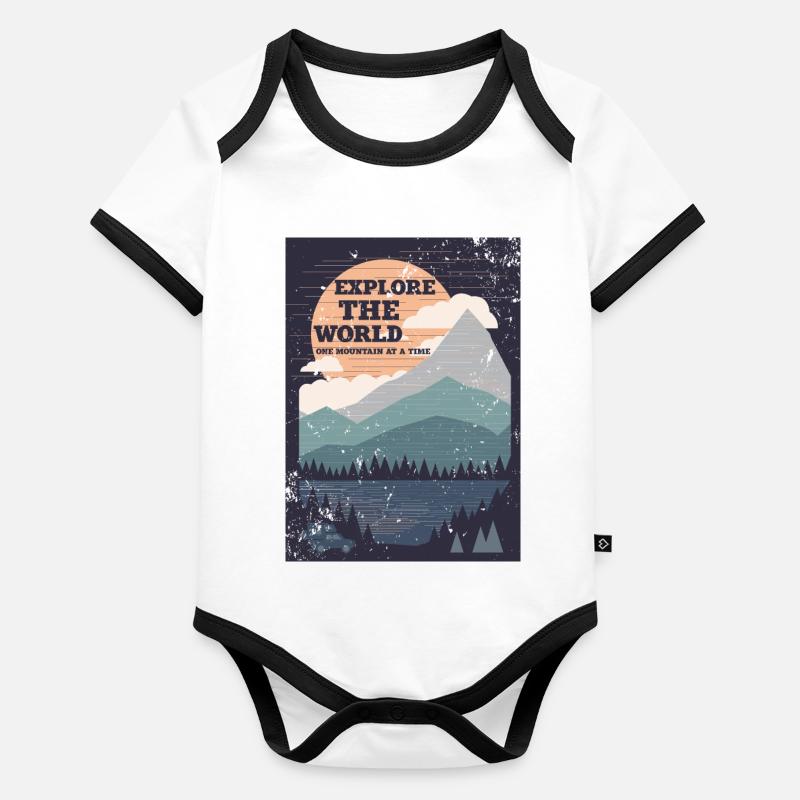 One step at a time Organic Baby Contrasting Bodysuit