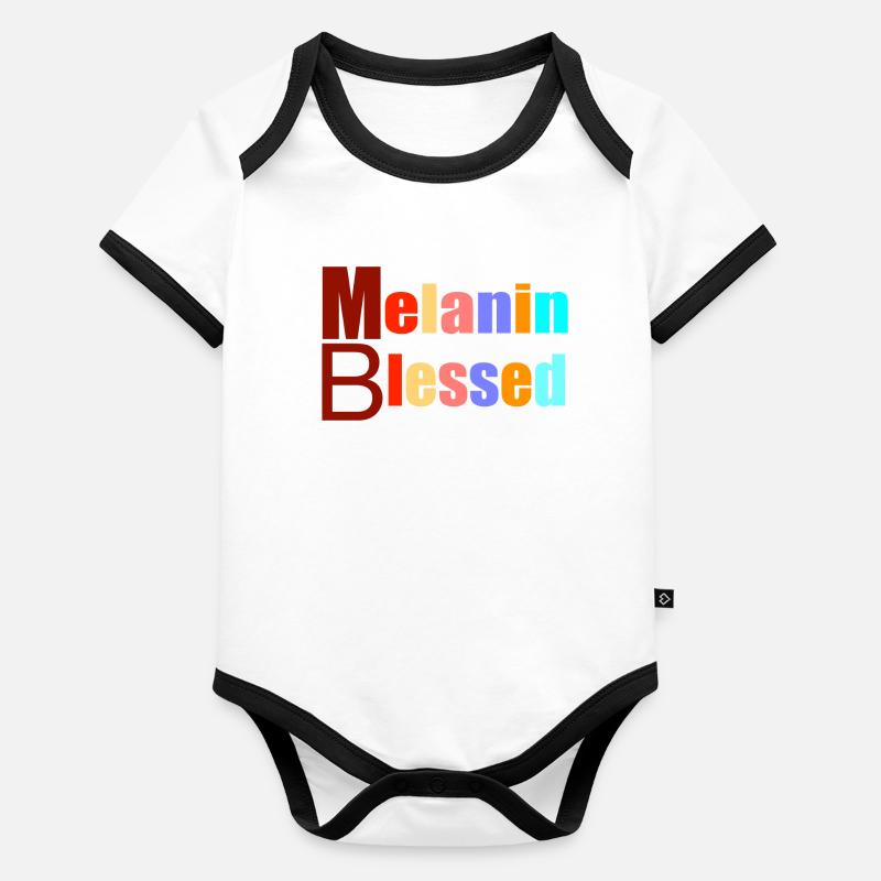 Mélanine multicolore bénie Body Bébé bio contrasté manches courtes