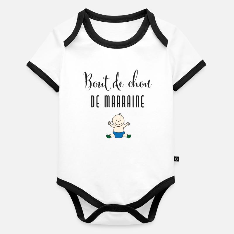 Bout de chou de marraine Body Bébé bio contrasté manches courtes