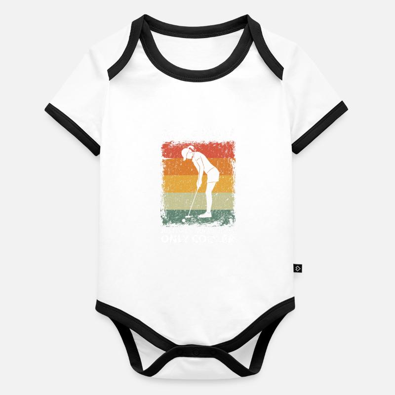 Maman de golf vintage comme une maman normale seulement plus cool Body Bébé bio contrasté manches courtes