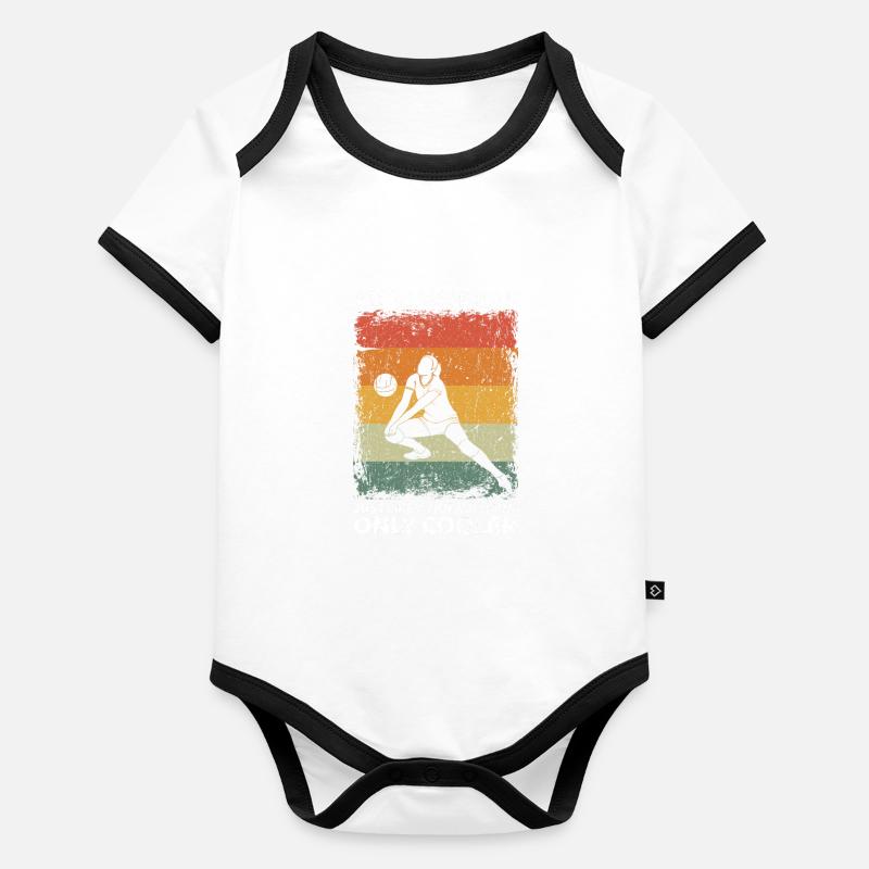 Volleyball Mom Like A Normal Mom Only Cooler Organic Baby Contrasting Bodysuit