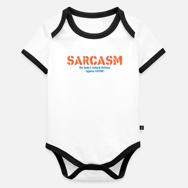 Sarcasme Sarcastique - Graphique de défense du corps Body Bébé bio contrasté manches courtes