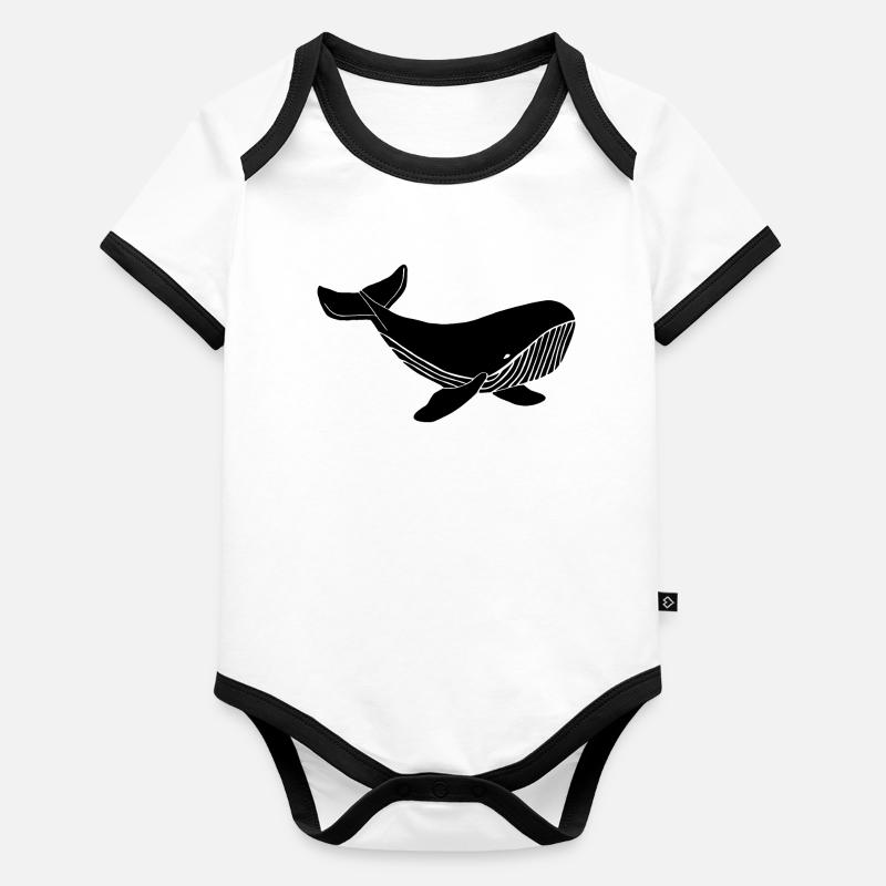 Noir de baleine Body Bébé bio contrasté manches courtes