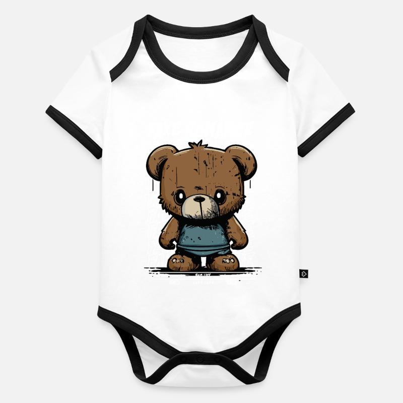 Faux amour Body Bébé bio contrasté manches courtes