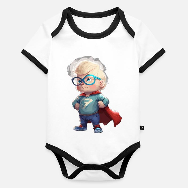 SuperKid Baby Bio-Kurzarm-Kontrastbody