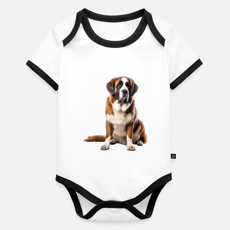 Saint-bernard Body Bébé bio contrasté manches courtes