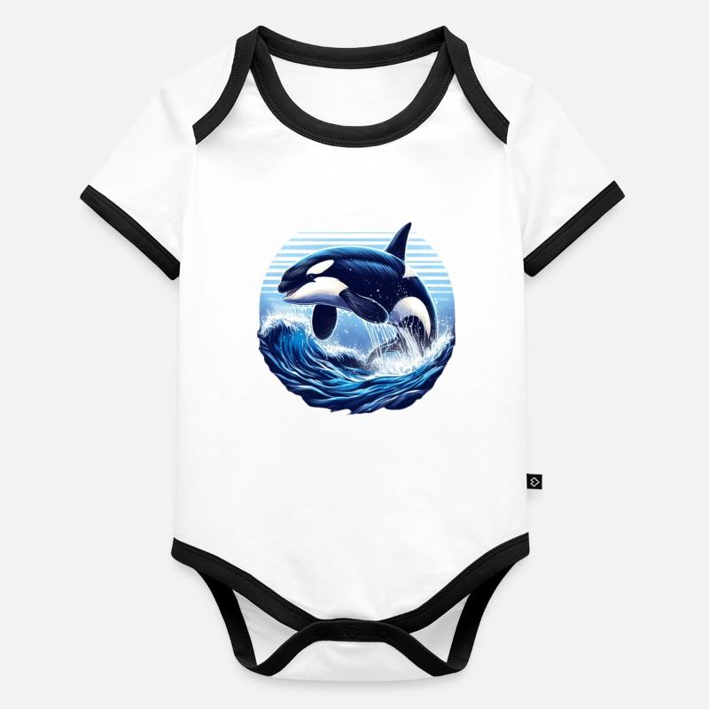 Blue Orca Organic Baby Contrasting Bodysuit